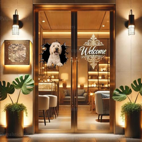 Image of Cute Dog Stickers for Car Window Decals Waterproof Funny Sticker (Goldendoodle Car Sticker)