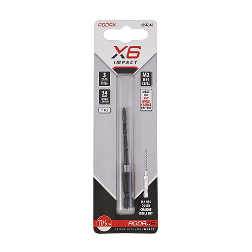 Timco Addax X6 Schlagbohrer – 6 Mm, HSS-Stahl, Für Schlagschrauber | 10x Langlebiger Als Standard-Bohrer