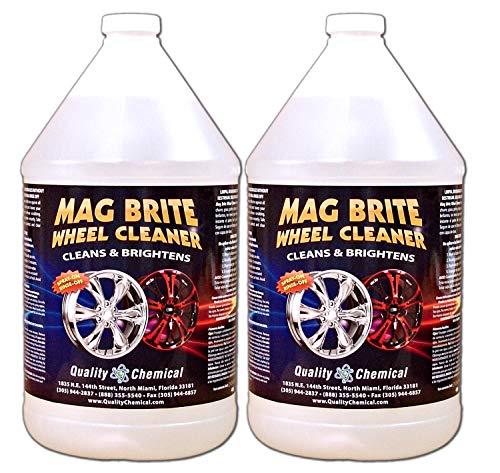 Quality Chemical Mag Brite/Acid Wheel and Rim Cleaner/Wheel and Tire Cleaner - Formulated to Safely Remove Brake Dust and Heavy Road Film - Best Car Wheel Cleaner for Rims Cleaner - 128 oz (Pack of 2)