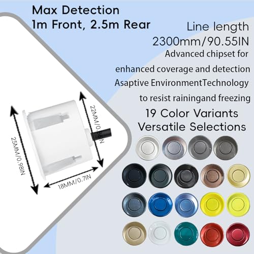 Image of LCD Parking Sensor Kit - Displays Data on Original Screen, Easy Rear Installation, Compatible with All Camera Formats (AHD, CVBS), 18 Probe Colors to Match Any Vehicle(Silver)