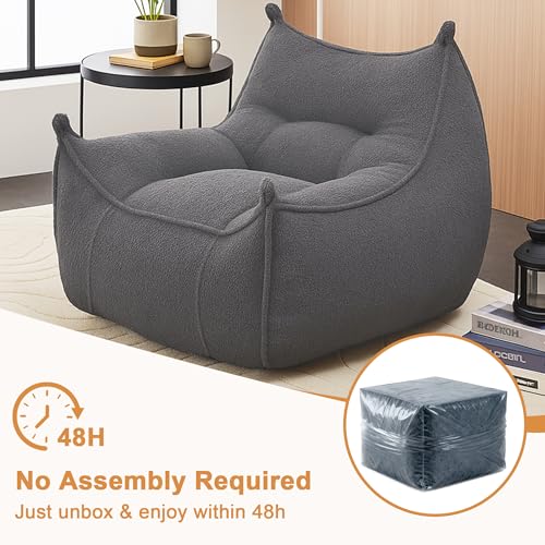 YKVIQBY Ergonomic Faux Fur Bean Bag