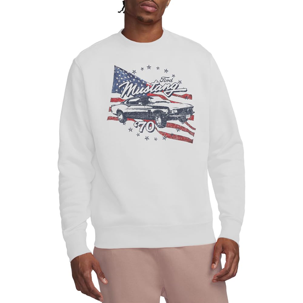 Ford Men's Mustang 70 Mustang Sweatshirt White - XXL