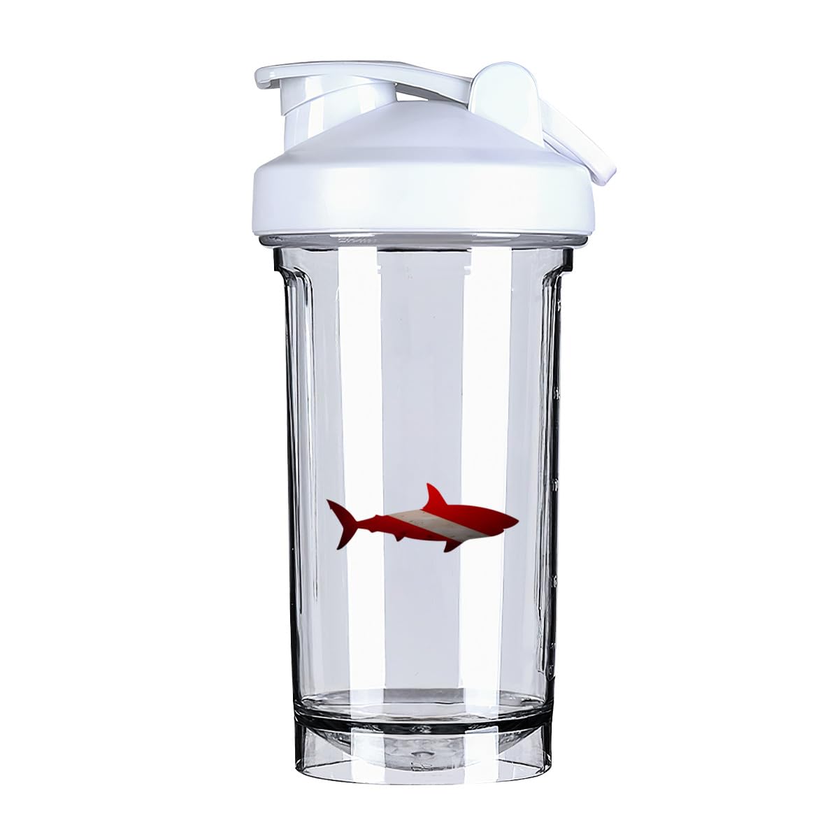 Vintage Shark Scuba Dive Flag 18 Ounce Shaker Cup,Fashion Theme Pattern Shaker Bottle Leak-proof Workout Shake Bottles 500ML/18 oz Perfect for Pre Workout White 0