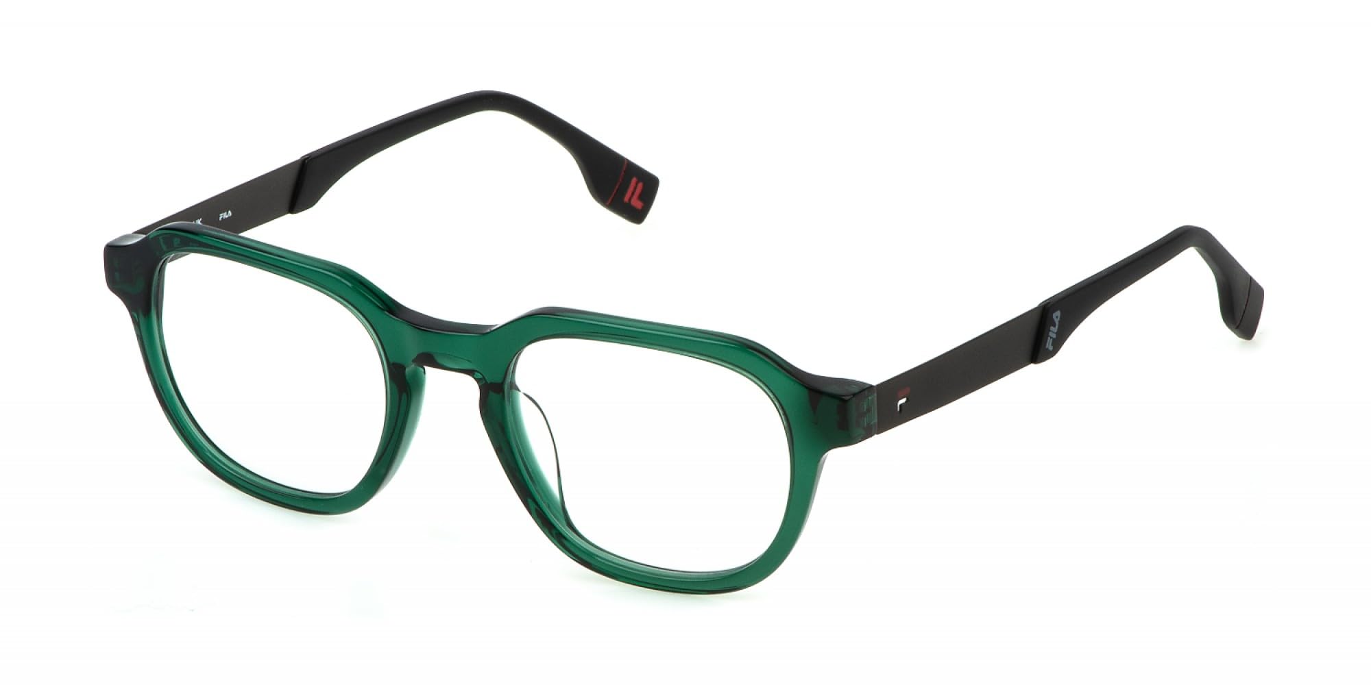 Fila Montatura VFI716 Verde trasparente lucido 50/21/145 Uomo