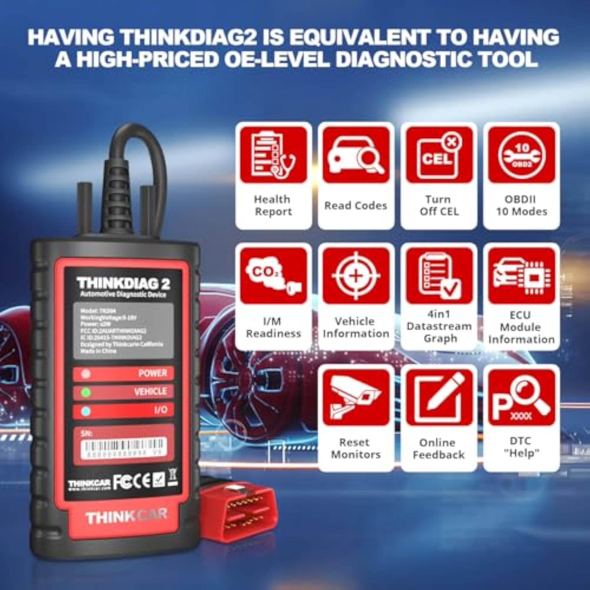 Thinkdiag2 OBD2 Diagnostic Scanner for iOS & Android
