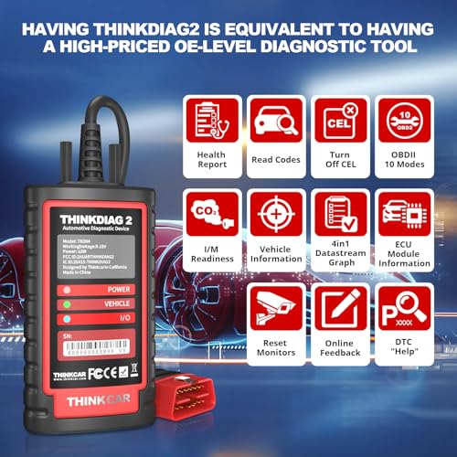 Image of XPR3SS Thinkdiag2 OBD2 Car Diagnostic Scanner for iOS & Android Intelligent Scan Tool with CAN FD Protocol 16+ Reset Functions ECU Coding OBD Bi-Directional Control Scanner with 1 Year Update
