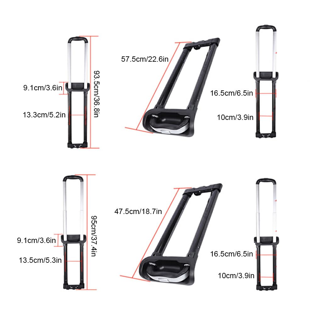Varilla de tracción Ajustable de Resistencia para Maleta de Viaje, asa telescópica para Equipaje, Accesorios para Bolsa, Carrito con asa para Maleta, Negro, Tipo 1