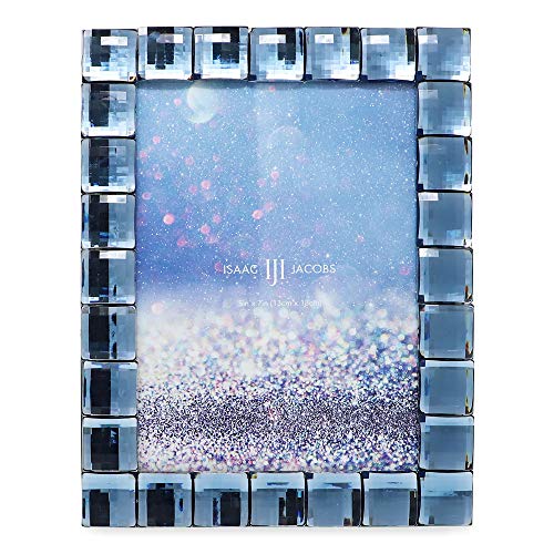 Isaac Jacobs Decorative Sparkling Navy Jewel Picture Frame, Photo Display & Home Décor (5x7, Navy) - Thumbnail 2
