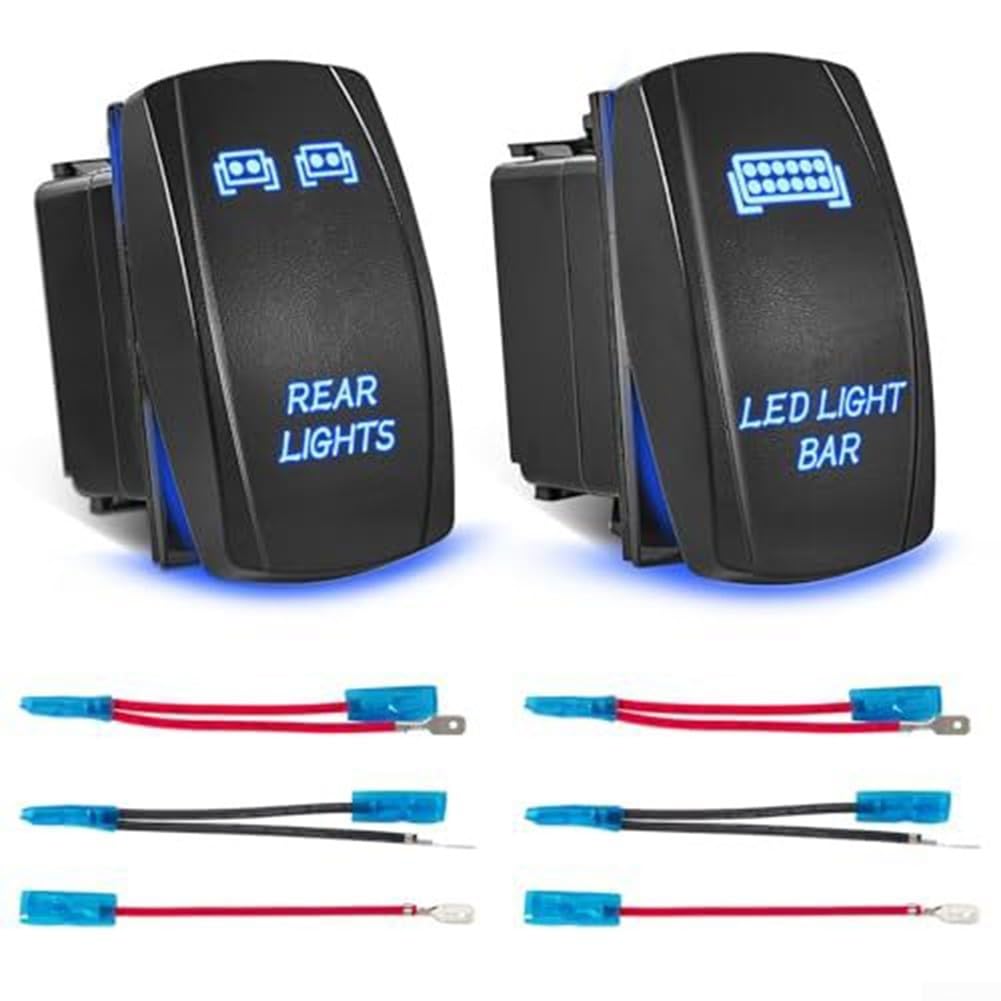 Interruttore a bilanciere con luce posteriore LED 20 Amp 12 VDC IP65 impermeabile per auto ATV UTV Polaris RZR Wrangler
