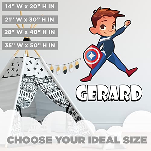 Vinilo decorativo personalizado Captain Hero para pared miniatura 2