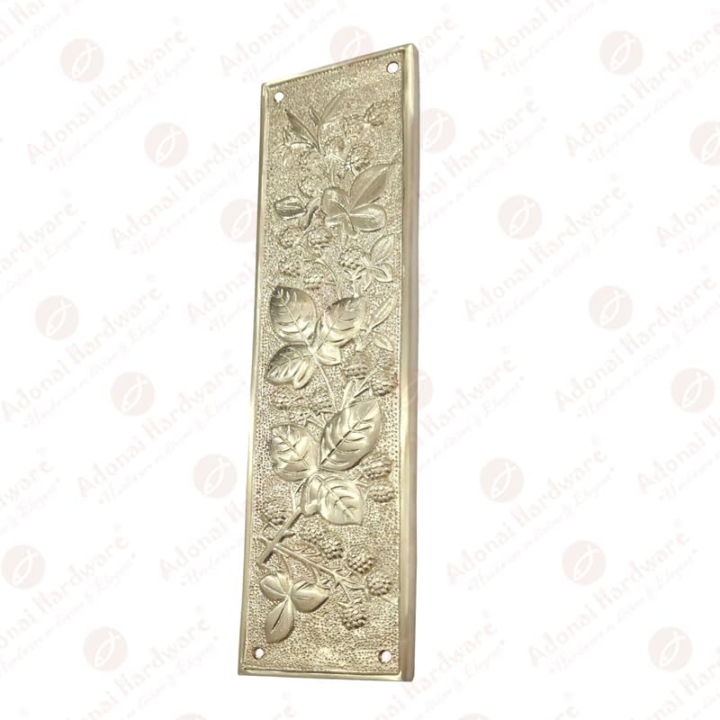 Adonai Hardware 12" "Kelaiah" Brass Push Plate - Satin Brass Unlacquered