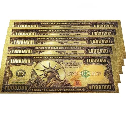 5pcs One Million Dollar Bills for Bookmark, Colored Bill Notes for Decor Bring Good Lucky for Christmas Gift