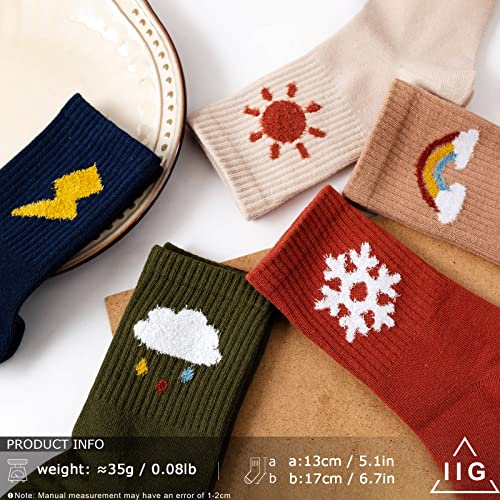 Image of IIG Women's Fashion Cute Cotton Socks Novelty Funny Above Ankle Crew Socks Holiday Gifts for Women 4 /5 Pairs