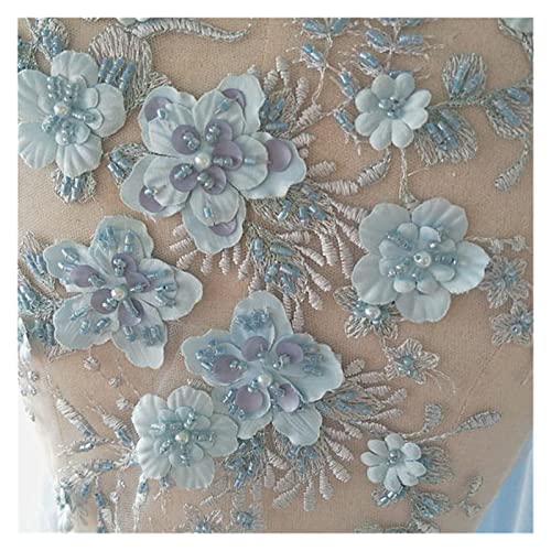 ZZSRJ 1pc Grey 3D Embroidered Lace Flower Appliqué Dress DIY Garment Decoration Accessory (Color : Red, Size : One Size)4