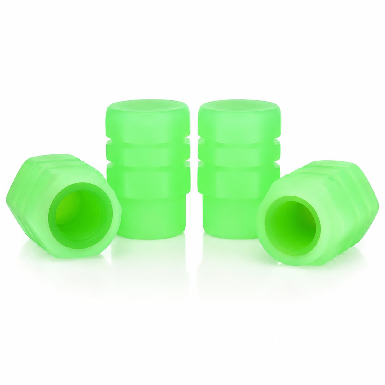 Tire Valve Stem Caps Universal for Car, Bikes, Trucks, Luminous Fluorescent Glow in The Dark Air Cover, Tire Pressure Radium Caps, Modification & Decoration Accessories, Green Color, Pack of 4-image-41