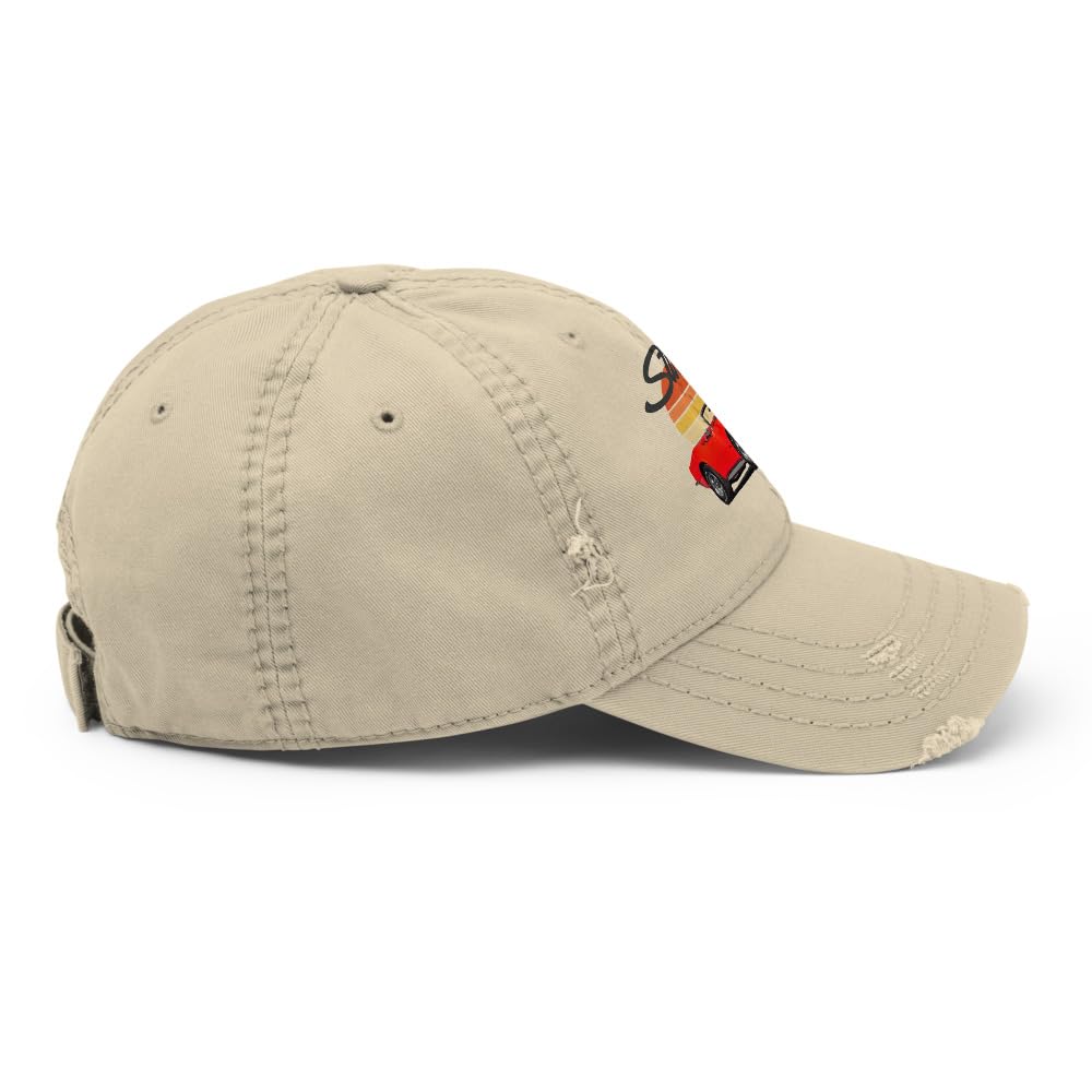 1973 samochód sportowy Stingray Distressed Dad Hat – Retro Sunset Cabrio Muscle Car Cap