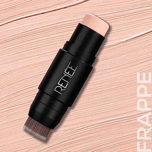 Image of RENEE All Face Base Foundation Stick - Frappe, 8Gm| Enriched With White Clay, Weightless, Long-Lasting, Velvet Matte Finish Formula Provides Full Coverage Pack of 1