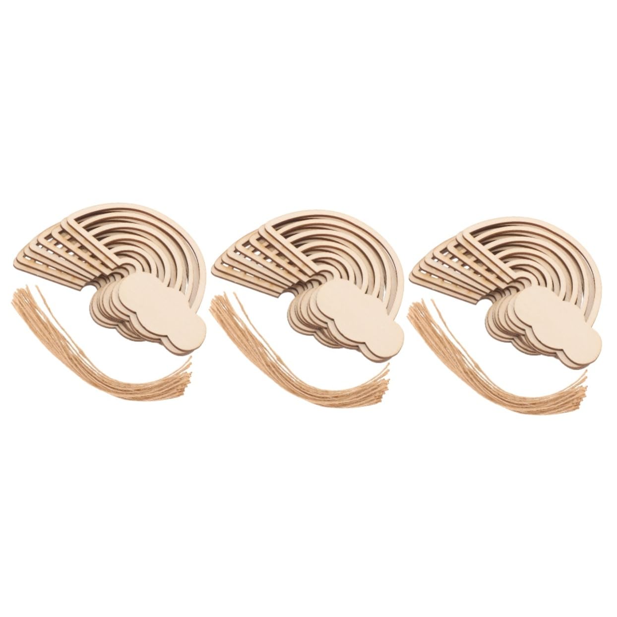 Operitacx 90pcs Unfinished Rainbow Shaped Wooden Slices for DIY Crafts Painting Wood Slices for Rainbow Party Decorations and Craft Materials