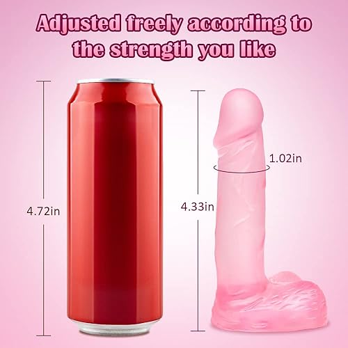 Miniatura 10 de Mini consolador realista de silicona de 4 pulgadas, enchufe anal para principiantes, consolador suave con eje curvado y bolas, juguete sexual para