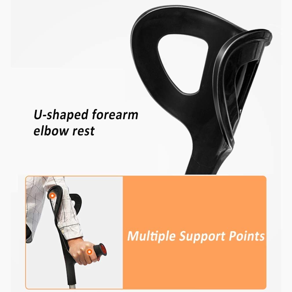 Muletilla de Aluminio Plegable Brazo muletas El Codo se Puede Doblar, Fractura Bajo la axila Ligero Antideslizante muletas de Codo (36"-45" / 92-115cm)
