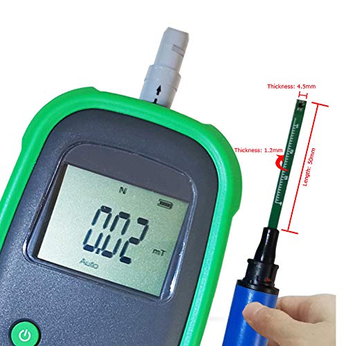 Image of Handheld Digital Tesla Gauss Meter, Magnetic Flux Density (B Value) Tester with Probe - High-Precision Permanent Magnet Surface Field Detector