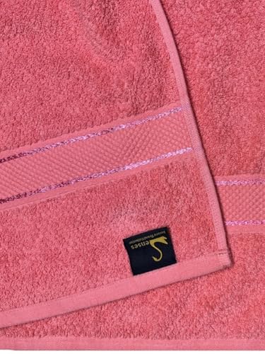 Image of SENSES By Riba Cotton Towels for Bath 550 GSM - Bright Pink, 1 Pc | Super Soft, Large Size, Absorbent, Lightweight, Antimicrobial, Low Linting