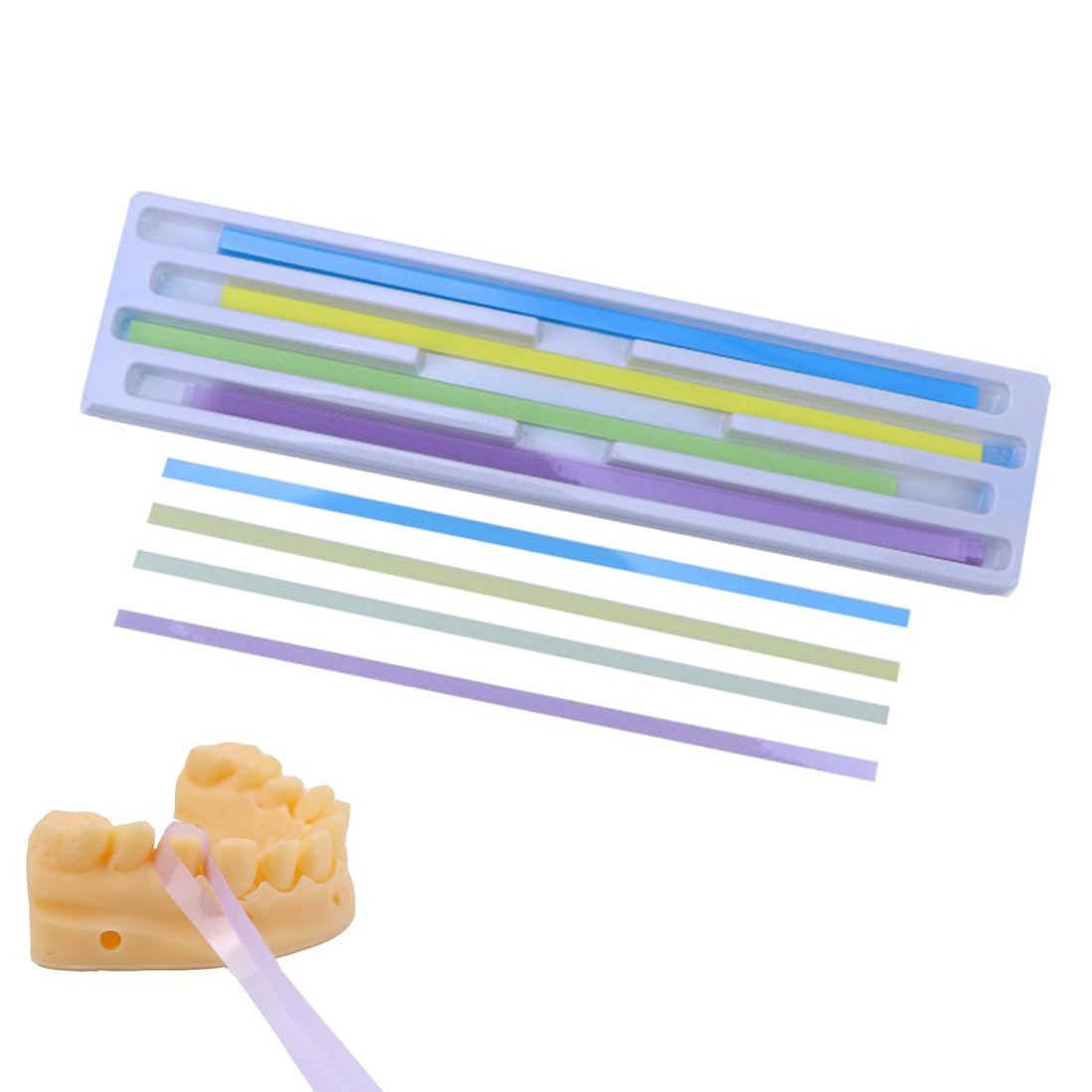 1 Scatola Carta Vetrata Dentale, Strisce Abrasive Interdentali, Carta Abrasiva Dentale Per Fessure, Strisce Per Lucidare I Denti Portatili, Lucidatura Dei Denti, Rimozione Del Tartaro