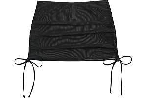 Black Mesh Mini Skirt - Sheer Drawstring Solid Summer Bikini Cover Up Skirt