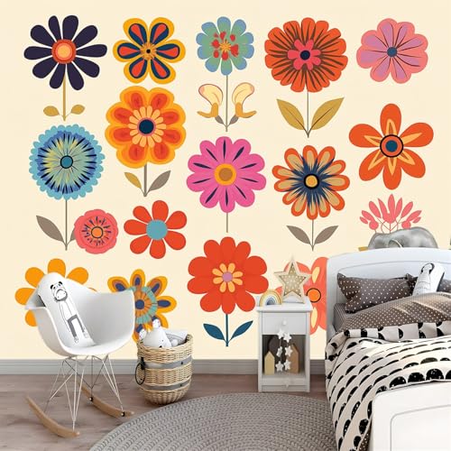 Papier peint fleurs vintage intissé pour masquer imperfections mur salon