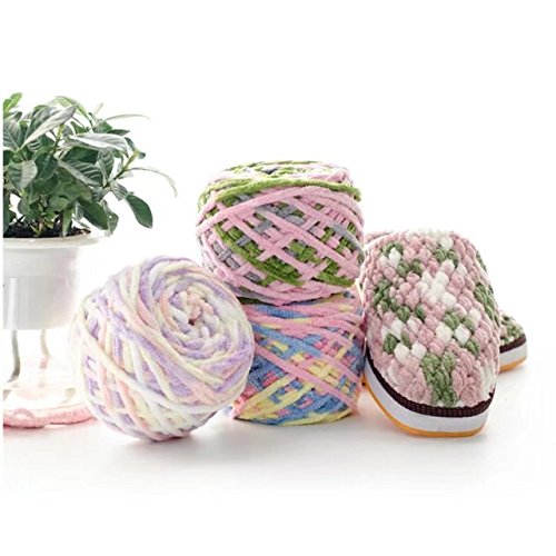 Celine Lin One Skein Natural Baby Blanket Big Warm Ball Yarn Knitting Yarn,Multi-Colored74 #TOP2