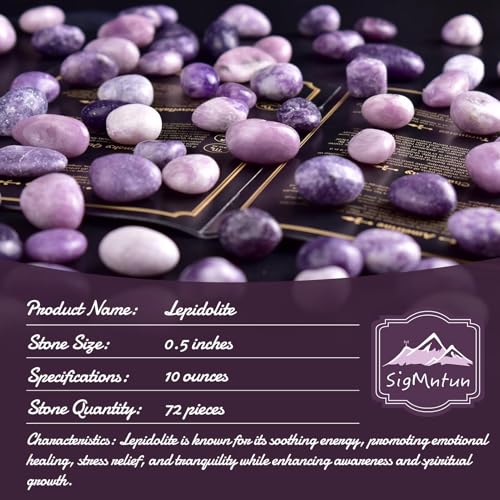 Image of Polished Lepidolite Crystal Bulk - 0.5 inch Colorful Tumbled Stone Chips Rocks, 10 oz Crushed Sea Glass Vase Filler Small Stones for Healing, Reiki, Crafting, Home Decor