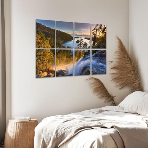 8 Panels Art Acoustic Panels Emerald Bay Sunrise Lake Tahoe Paneles Acústicos Decorativos para Pared 48"x32" para Estudios de Grabación y Hogar miniatura 4