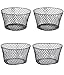 PROSPERITY DEVINE Small Vinyl-Coated Black Wire Baskets 2( Round) & 2(Oval) Wire Mesh Waste Basket for Organizing, Storage, Office, Class Rooms and More