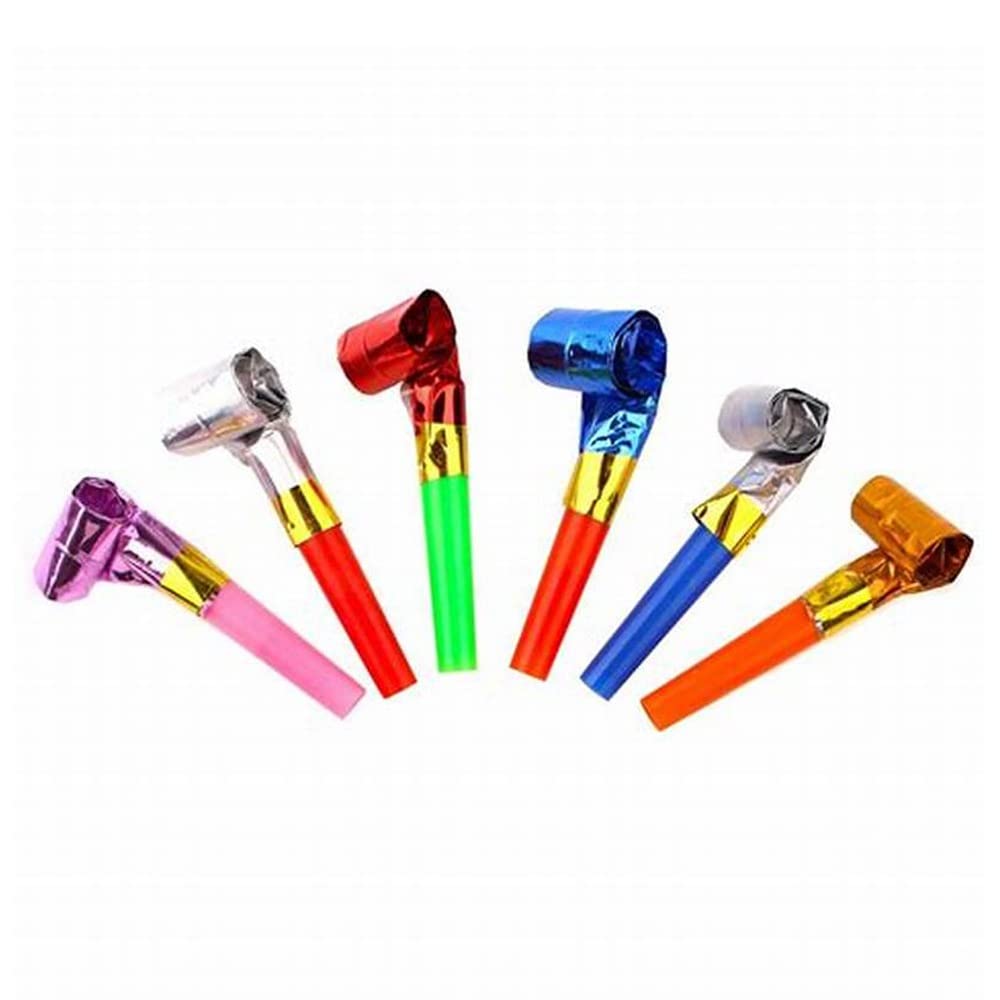 Plastic 6Pcs Musical Blow Outs|Party Horns Noisemakers Blowouts Whistles|Multicolor