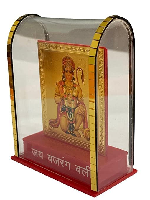 Image of Gold Plated Hanuman Ji Cabinet Showpieces with Clear Finishing for Car Dashboard,Home,Temple & Offices