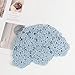 KEKY Retro Fashion Knit Beanie Cloche Crochet Hats for Women Girls Cute Cutout Floral Skull Cap Handmade (Blue)