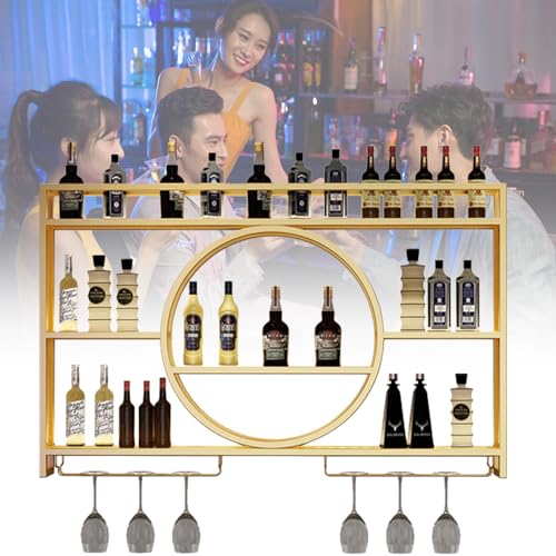 Étagères de bar flottantes avec support à verres pour libérer vos meubles - 2