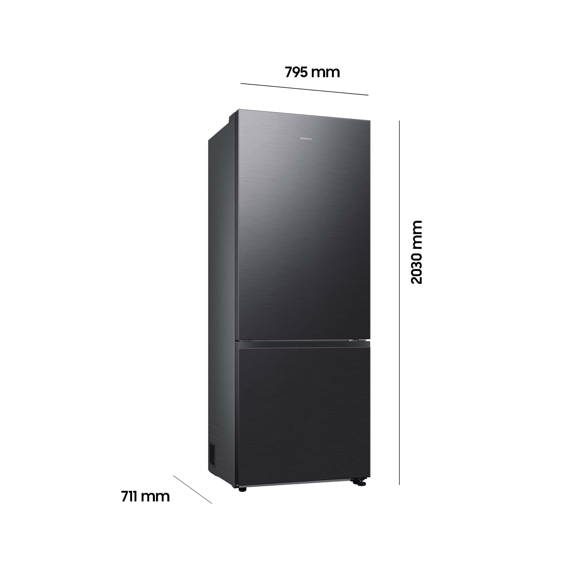Samsung RB53DG703CB1EF Kühl-Gefrierkombination, 203 cm, 538 l, Extra breit (75 cm), Kühlschrank mit Gefrierfach, Wifi & AI Energy Mode, Twin Cooling+, Metal Cooling, No Frost+, Premium Black Steel