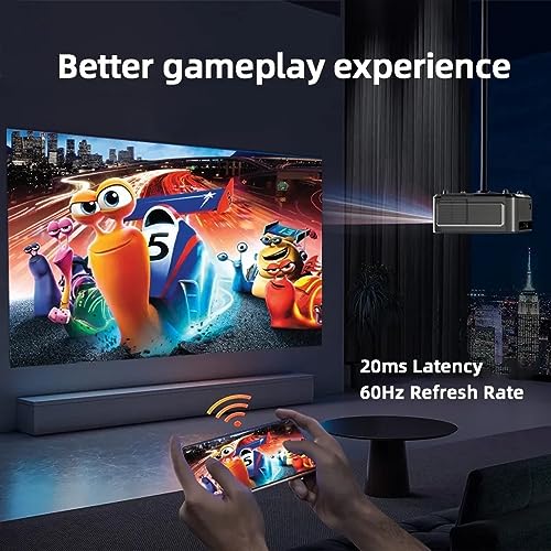 Image of AUN P1 1080p Native Resolution Projector for Home 4K Support, Electric Focus, Android 9, 8000 Lumen (790 ANSI) 5G WiFi Bluetooth Inbuilt Netflix PrimeVideo Hotstar 10W Speaker HDMI 300 inch Max Display