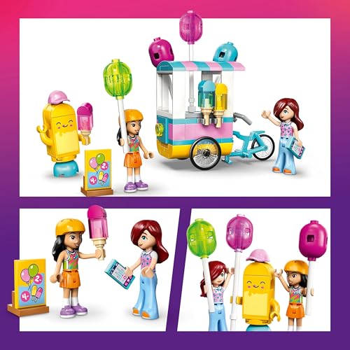 Image of LEGO Friends Ice Cream & Balloon Stand - Pretend Play Toy - 2 Minidolls, Balloons and Bike - 42692