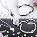 Hicarer 4 Pcs Yin Yang Necklace for 2 Matching Friend Couples Bracelet Valentines Day for BFF Friendship Gifts(Silver)