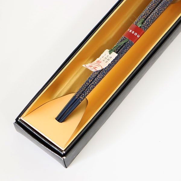 津軽 花氷 青 23cm 漆塗り あわび貝 津軽塗 1膳 一膳 お箸 おはし 国産 日本製 木製 匠 一双 【鍋】