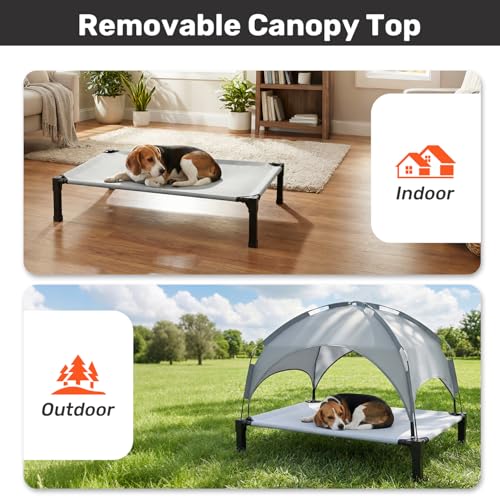 Heeyoo Elevated Dog Bed with Canopy