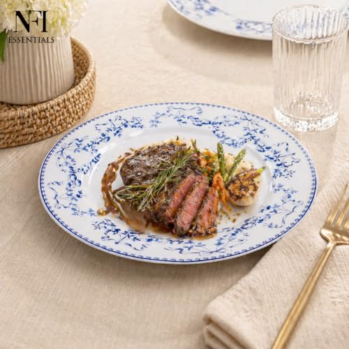 Image of NFI essentials 10.5 Inch Premium Ceramic Dinner Plate, Serving Plate for Main Course, Pasta, Rice, Salad & Meals, Dishwasher Safe Kitchen Dinner Plate.