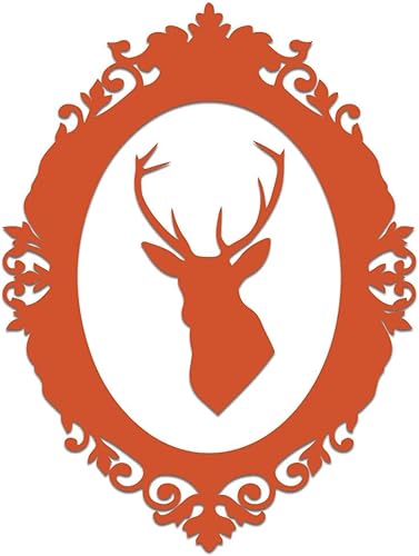 Buck Cameo Frame Vinilo Calcomanía Portátil Coche Portátil 4 "x 5.5" (Naranja)