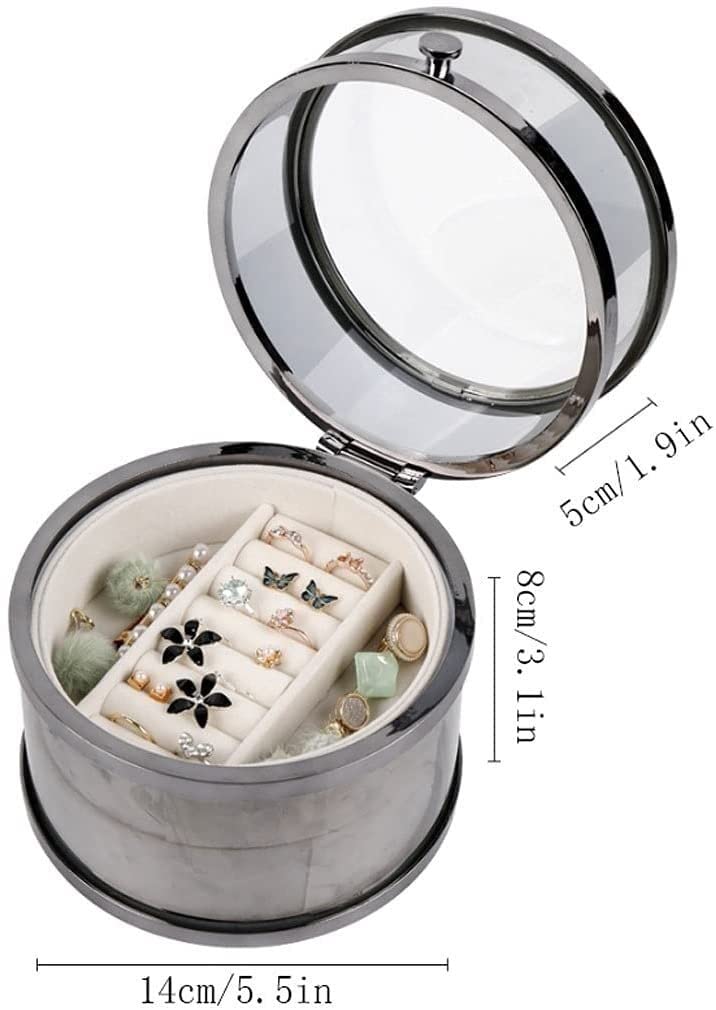Schmuck-Organizer, Schmuckkästchen, Schmuckkästchen, Schmuck-Aufbewahrungsbox, transparent, kleine tragbare Schmuckschatulle, Präsentationsbox, Geschenk für Damen und Mädchen, Schmucketui,
