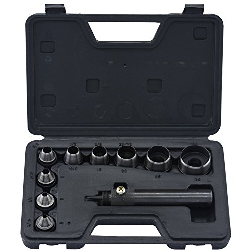 New Hollow Punch | 10pc Heavy Duty Set Interchangeable Leather Rubber Gasket Hole,Jikkolumlukka