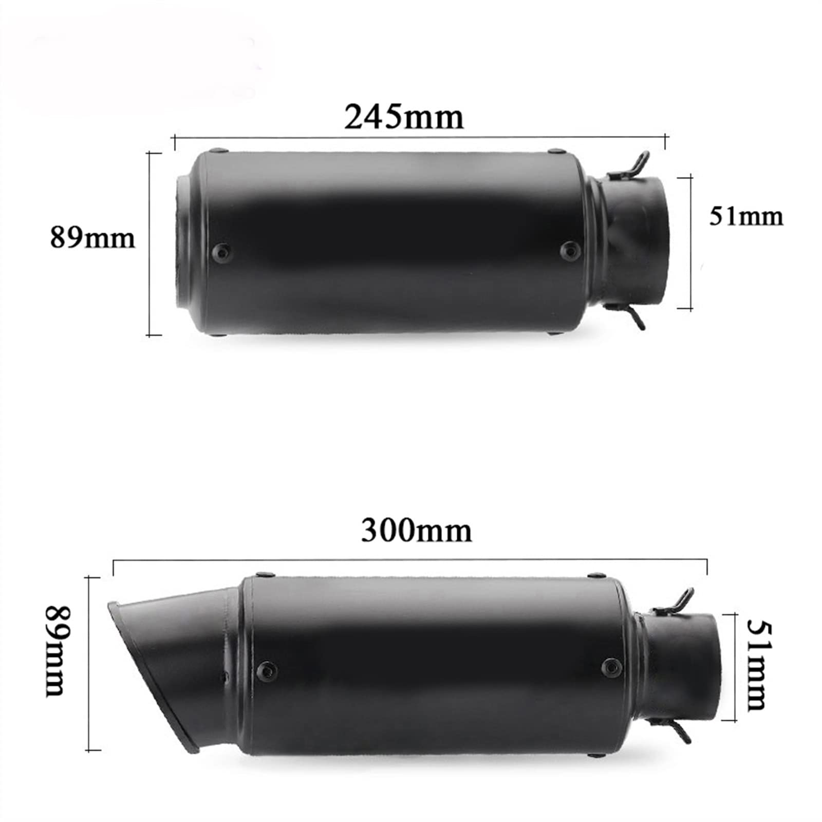 Sistema di Scarico per Moto Tubo di Collegamento Centrale Tubo Silenziatore da 51 Mm Lato Sinistro E Destro con Db Killer per Kawasaki Z1000 2007 2008 2009 (Color : A)