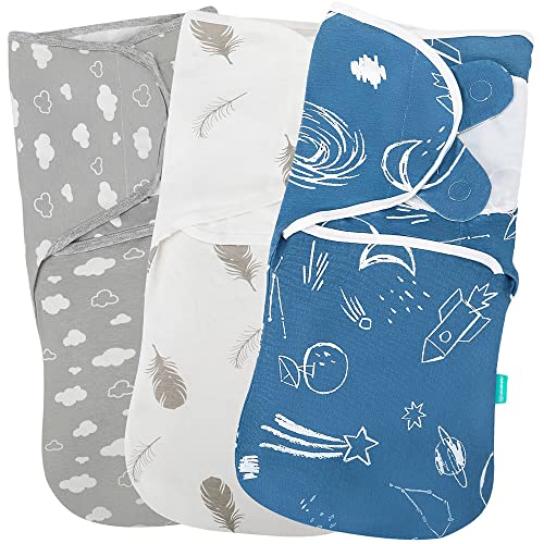Image of Lekebaby Baby Swaddle Blanket for Baby Boy Girl Newborn Swaddle Blankets 0-3 Months, 100% Cotton Swaddling Blankets Wrap Sack for Newborn Babies,3 Packs