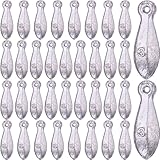 Glimin 36 Pcs Bank Sinkers Fishing Weights Sinkers Weights for Surf Ocean Saltwater Freshwater Surf...